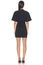 view 3 of 3 Gathered T-shirt Dress With Continuous Loop Zipper in Black