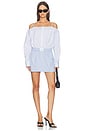 view 1 of 4 ROBE DRESS in Light Blue Stripe