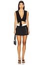 view 5 of 6 Pre-styled Pleated Skort With Chain in Black