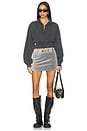 view 5 of 6 Mid Rise Mini Skort in Washed Alloy