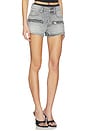 view 2 of 6 Silk Prestyle Mid Rise Short With Horizontal Zips in Washed Grey