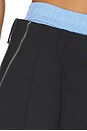 view 6 of 6 JUPE-SHORT PRESTYLED PLEATED WITH ZIPPER DETAILS in Black & Oxford Blue