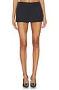 view 1 of 6 Mid Rise Mini Skort With Side Slit Zippers in Black