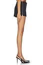 view 2 of 6 Mid Rise Mini Skort With Side Slit Zippers in Black