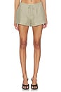 view 1 of 6 Mid Rise Short With Drawcord Detail in Army Tan