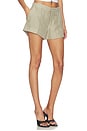 view 2 of 6 Mid Rise Short With Drawcord Detail in Army Tan