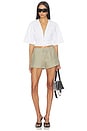 view 5 of 6 Mid Rise Short With Drawcord Detail in Army Tan