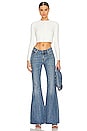 view 4 of 4 Scoop Front Flare Jean in Vintage Medium Indigo