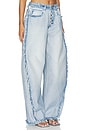 view 3 of 7 Inverted Blow Up Jean With Emboss Logo in Inverted Bleach Blue