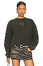 view 1 of 5 Glitter Essential Terry Sweatshirt With Puff Logo in Army Green