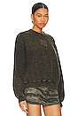 view 2 of 5 Glitter Essential Terry Sweatshirt With Puff Logo in Army Green