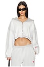 view 1 of 5 Cropped Zip Up Hoodie in Washed Smoke White