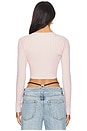 view 3 of 5 КАРДИГАН T BY CROPPED RIBBED CREW NECK in Ballerina Pink