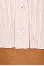 view 5 of 5 Cropped Ribbed Crew Neck Cardigan With Embossed Logo in Ballerina Pink