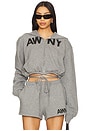 view 1 of 4 Deconstructed Wrap Hoodie in Dark Heather Grey