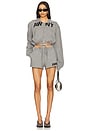 view 4 of 4 Deconstructed Wrap Hoodie in Dark Heather Grey