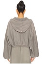 view 3 of 4 Oversized Cropped Zip-up Hoodie in Washed Cement