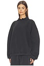 view 2 of 5 JERSEY PRESTYLED SLASHED CREWNECK WITH POLO DICKIE in Washed Black