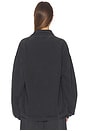view 3 of 5 JERSEY PRESTYLED SLASHED CREWNECK WITH POLO DICKIE in Washed Black