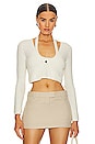 view 2 of 5 Twinset Halter Long Sleeve Cardigan in Soft White