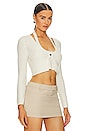 view 3 of 5 Twinset Halter Long Sleeve Cardigan in Soft White