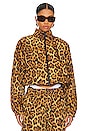 view 2 of 5 Leopard Track Jacket With Stacked Wang Puff Logo in Black Multi