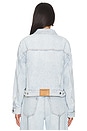 view 4 of 5 Zipped Sleeve Rounded Trucker Jacket in Bleach
