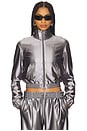 view 1 of 5 Shrunken Zip-up Jacket in Alloy