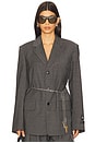 view 1 of 4 Tailored Blazer With Chain in Dark Grey Melange