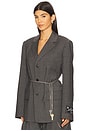 view 2 of 4 Tailored Blazer With Chain in Dark Grey Melange