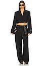 view 4 of 4 Cropped Blazer With Chain in Black