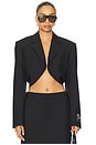view 1 of 5 Cropped Drape Back Blazer in Black