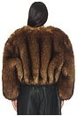 view 3 of 4 Faux Fur Cropped Jacket in Chestnut
