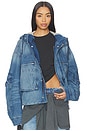 view 1 of 7 Cropped Cargo Jacket in Tinted Medium Indigo