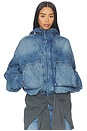 view 2 of 7 Cropped Cargo Jacket in Tinted Medium Indigo