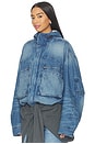 view 4 of 7 Cropped Cargo Jacket in Tinted Medium Indigo