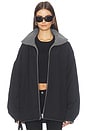 view 2 of 6 Reversible Funnel Track Jacket with Fleece Lining in Black