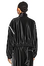 view 4 of 5 Cropped Track Jacket With Stacked Wang Puff Logo in Black