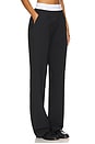 view 2 of 6 High Waisted Pleated Pant With Logo Elastic in Black