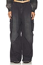 view 2 of 7 Turned Down Cargo Pant in Washed Jet Black