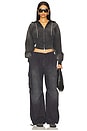 view 6 of 7 Turned Down Cargo Pant in Washed Jet Black