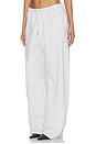 view 3 of 6 PANTALON MID RISE SWEAT WITH RHINESTONE DRAWCORD in Light Heather Grey
