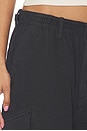view 6 of 6 PANTALON MID RISE CARGO WITH INTERNAL LOGO in Jet Black