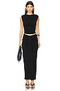 view 5 of 6 Ruched Maxi Skirt in Black