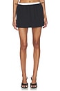 view 1 of 6 Mid Rise Mini Logo Elastic Skirt in Black