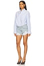 view 2 of 4 Prestyled Button Down Short Romper in Light Worn Indigo