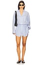view 1 of 4 Pajama Romper in Oxford Blue Multi