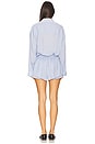 view 3 of 4 Pajama Romper in Oxford Blue Multi