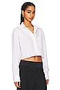 view 3 of 6 Button Down Cropped Shirt in White