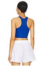 view 3 of 5 Women's Cropped Classic Racer Tank in Cobalt Blue